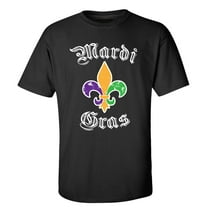 Trenz Shirt Company Mardi Gras Unisex Short Sleeve T-shirt-Black-Small