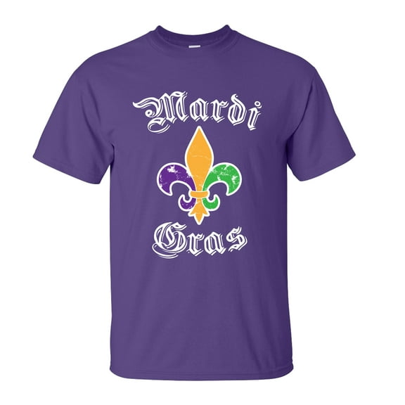 Trenz Shirt Company Mardi Gras Unisex Short Sleeve T-shirt-Purple-X-Large