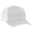 thumbnail image 1 of Trenz Shirt Company Men's Christian Blessed Embroidered Mesh Back Trucker Cap-Silver/White, 1 of 4