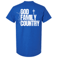 thumbnail image 1 of Trenz Shirt Company Men's Christian Faith Short Sleeve T-Shirt - God, Family, Country In That Order Distressed Graphic Tee-Antique Royal-3X-Large, 1 of 1