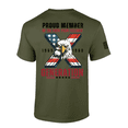 thumbnail image 1 of Trenz Shirt Company Men’s Distressed Gen X USA Flag Eagle Proud Generation Short Sleeve T-Shirt, Military Green-4X-Large, 1 of 1