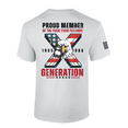 thumbnail image 1 of Trenz Shirt Company Men’s Distressed Gen X USA Flag Eagle Proud Generation Short Sleeve T-Shirt, White-X-Large, 1 of 1