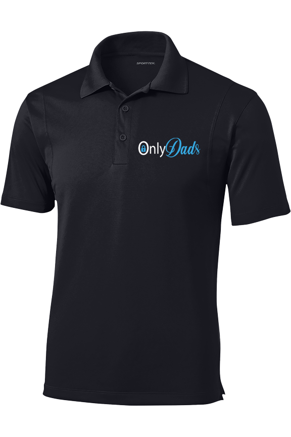Men’s Embroidered Golf Polo – Only Dads Design, Father’s Day Shirt-Black-XX-Large