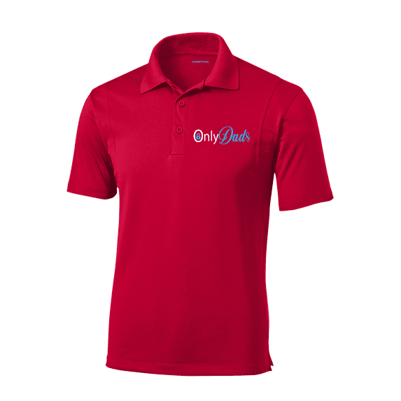 Trenz Shirt Company Men’s Embroidered Golf Polo – Only Dads Design, Father’s Day Shirt-Red-X-Large