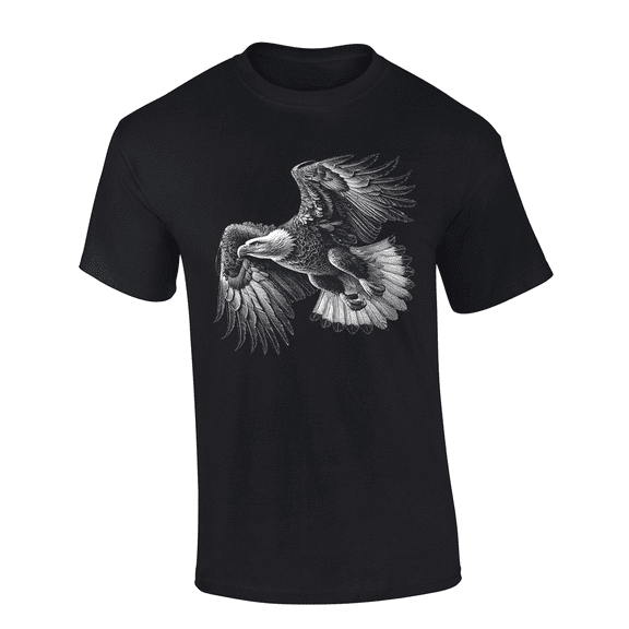 Trenz Shirt Company Men’s Graphic Short Sleeve T-Shirt - Flying Eagle Design-Black-4xl