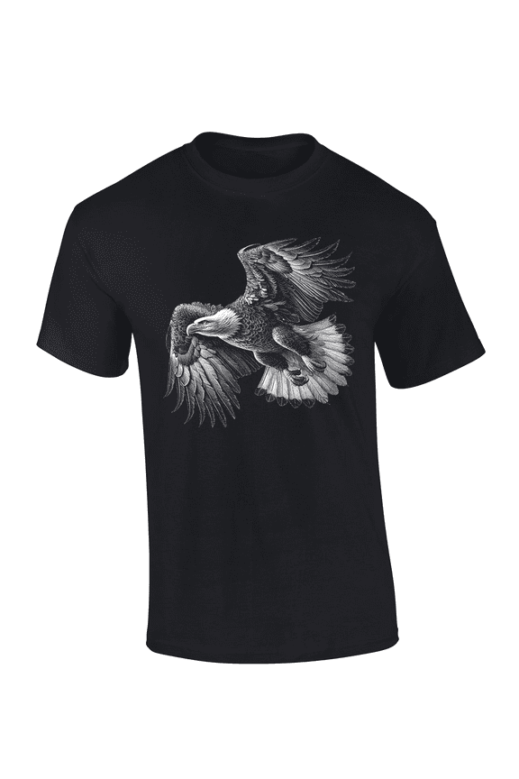 Men’s Graphic Short Sleeve T-Shirt - Flying Eagle Design-Black-xl