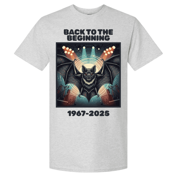 Trenz Shirt Company Men's Graphic T-Shirt - 1967-2025, Back To The Beginning Bat Design-Ash-xl