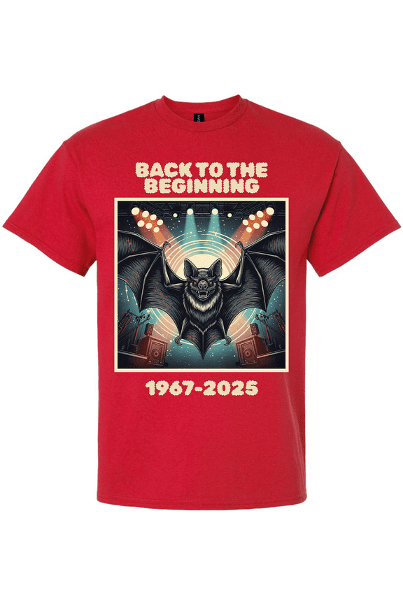Men's Graphic T-Shirt - 1967-2025, Back To The Beginning Bat Design-Red-xl