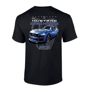 Trenz Shirt Company Men’s Graphic T-Shirt - 2025 Ford Mustang Dark Horse 500 HP Gen-4 Design-Black-xl