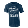 thumbnail image 1 of Trenz Shirt Company Men's Graphic T-Shirt - If I'm The Problem, Then You Must Be The Reason Bull Skull Design-Heather Navy-small, 1 of 1