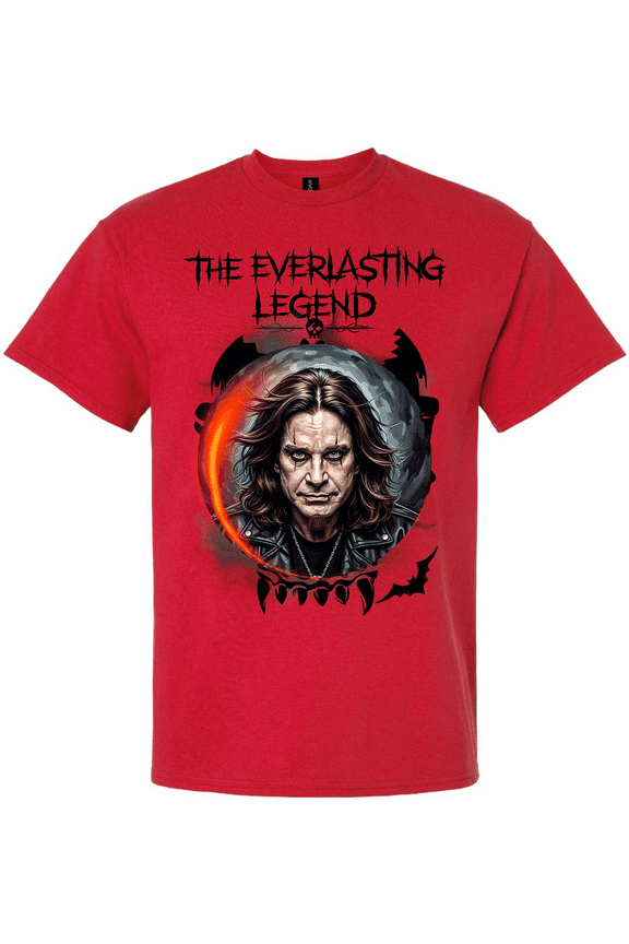 Men's Graphic T-Shirt - The Everlasting Legend, Rock In Peace-Red-large