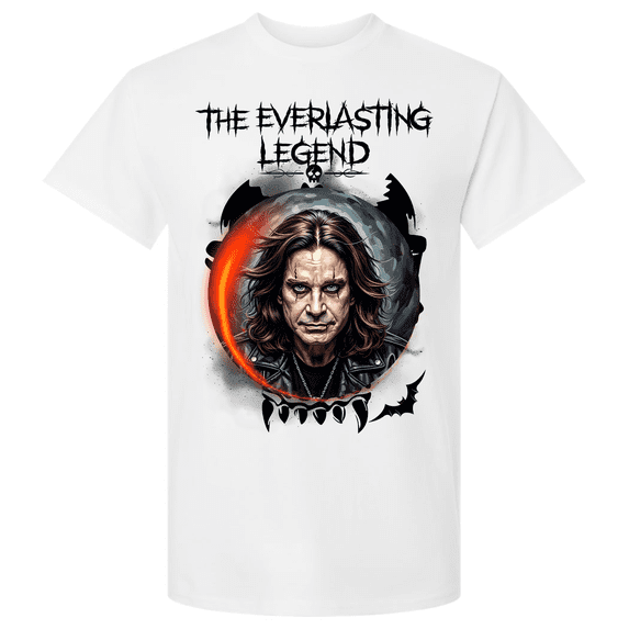 Trenz Shirt Company Men's Graphic T-Shirt - The Everlasting Legend, Rock In Peace-White-xl