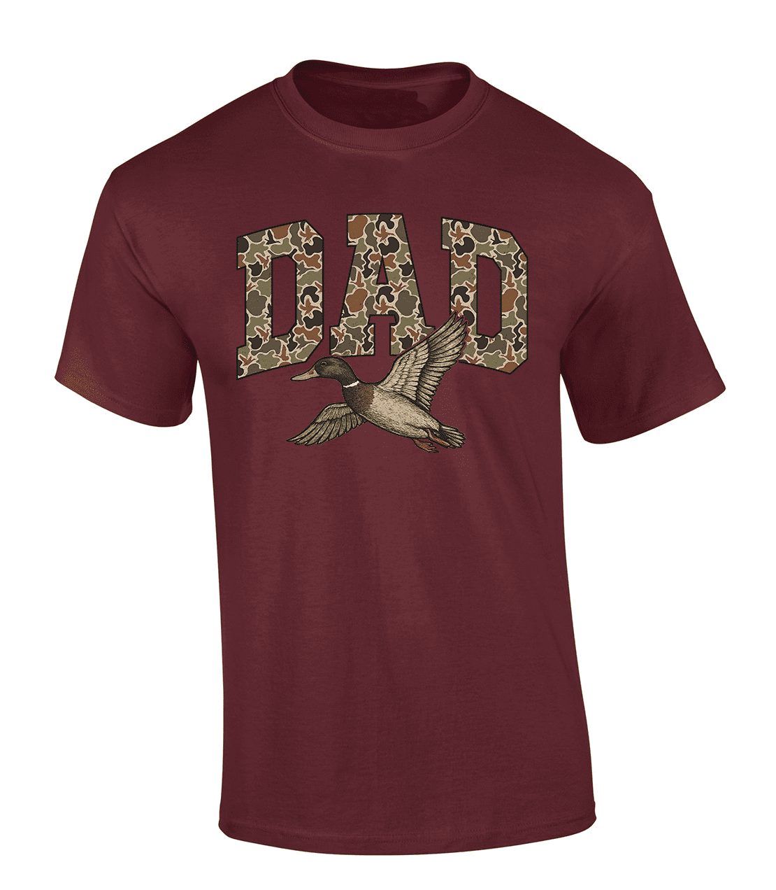 Trenz Shirt Company Men’s Hunting Camo Shirt – Patriotic Father’s Day Gift Tee for Dad, Outdoor Graphic Hunting Shirt , Maroon-6X-Large