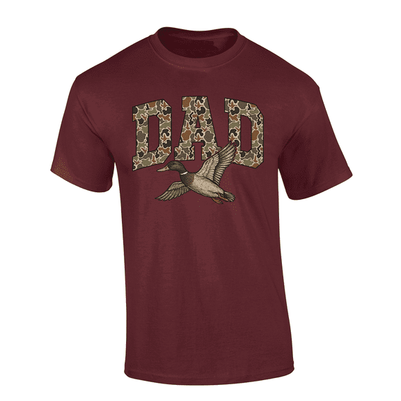 Trenz Shirt Company Men’s Hunting Camo Shirt – Patriotic Father’s Day Gift Tee for Dad, Outdoor Graphic Hunting Shirt , Maroon-X-Large