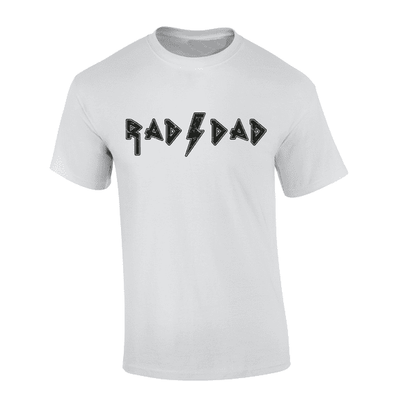Trenz Shirt Company Men’s Rad Dad T-Shirt – Grunge Rock Inspired Tee, Unique and Comfortable Father’s Day Gift for Cool Dads, White-X-Large
