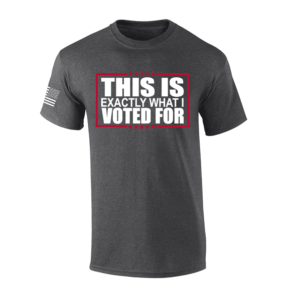 Trenz Shirt Company Men's This Is Exactly What I Voted For 47th President Short Sleeve Tshirt - Funny Political Shirts for Men, Heather Grey-X-Large