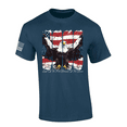 thumbnail image 1 of Trenz Shirt Company Men's USA Eagle July 4th Design Distressed Land of the Free Because of the Brave Short Sleeve TShirt, Patriotic Shirts for Men, Blue Dusk-X-Large, 1 of 1