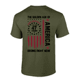 thumbnail image 1 of Trenz Shirt Company Mens 1.20.2025 Trump 47 The Golden Age Of America Patriotic Flag Short Sleeve T-Shirt-Military-large, 1 of 1
