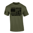 thumbnail image 1 of Trenz Shirt Company Mens American Oil Soil Flag Short Sleeve T-Shirt-Military Green-XX-Large, 1 of 1