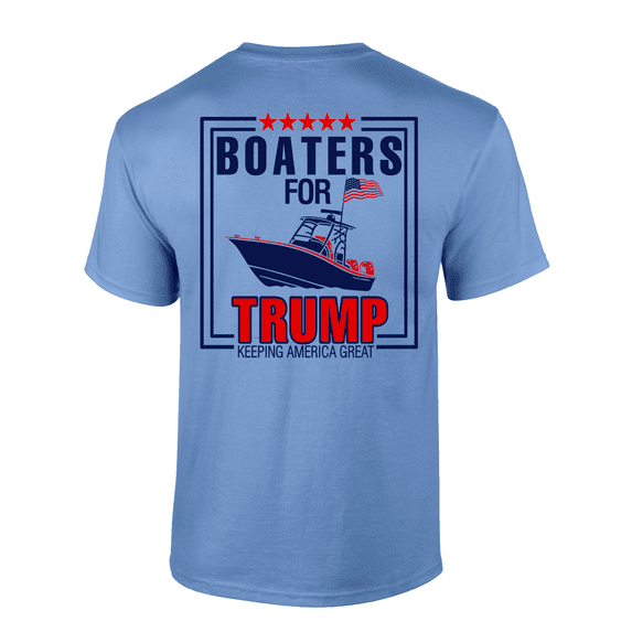 Trenz Shirt Company Mens Boaters For Trump Short Sleeve T-Shirt-Carolina Blue-3X-Large