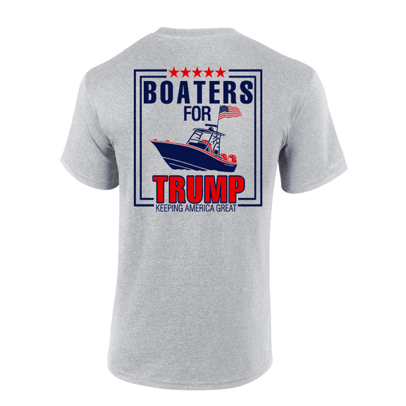 Trenz Shirt Company Mens Boaters For Trump Short Sleeve T-Shirt-Sport Grey-5X-Large