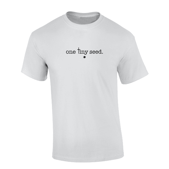 Trenz Shirt Company Mens Christian Faith One Tiny Seed Short Sleeve T-shirt Graphic Tee-White-5xl