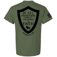 thumbnail image 1 of Trenz Shirt Company Mens Christian In All Circumstances Shield of Faith Eph 6:16 Flag Short Sleeve T-shirt-Military-xl, 1 of 4