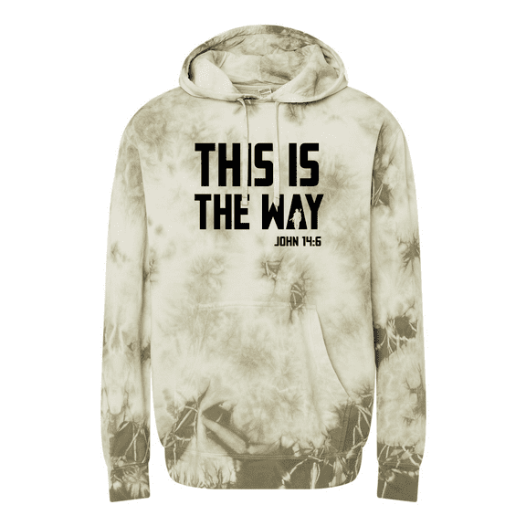 Trenz Shirt Company Mens Christian Shirt This is The Way John 14:6 Scripture Tie-Dye Hoodie-Olive-small