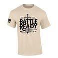 thumbnail image 1 of Trenz Shirt Company Mens Christian Tshirt Battle Ready Psalm 144: 1-1 Scripture Short Sleeve T-shirt Jesus Tee-Sand-4xl, 1 of 1