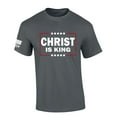 thumbnail image 1 of Trenz Shirt Company Mens Christian Tshirt Christ Is King Patriotic Short Sleeve T-shirt Graphic Tee-Charcoal-4xl, 1 of 1