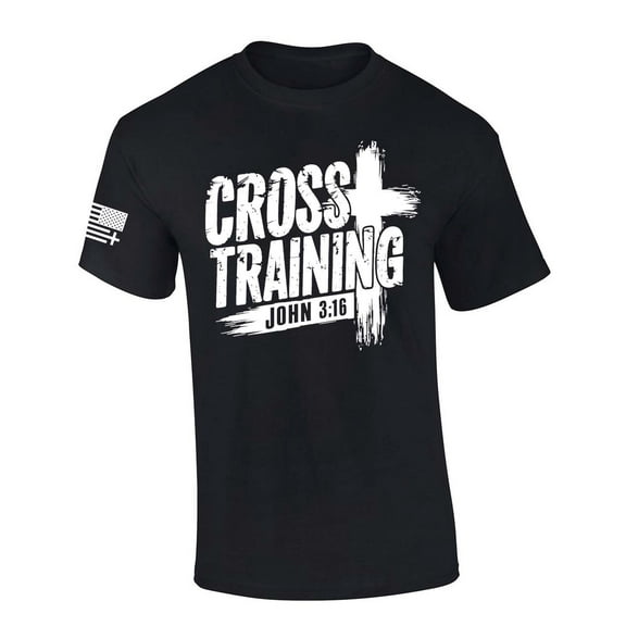 Trenz Shirt Company Mens Christian Tshirt Cross Training John 3:16 Scripture Short Sleeve T-shirt-Black-4xl