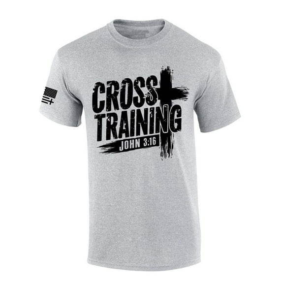 Trenz Shirt Company Mens Christian Tshirt Cross Training John 3:16 Scripture Short Sleeve T-shirt-Sports Grey-6xl