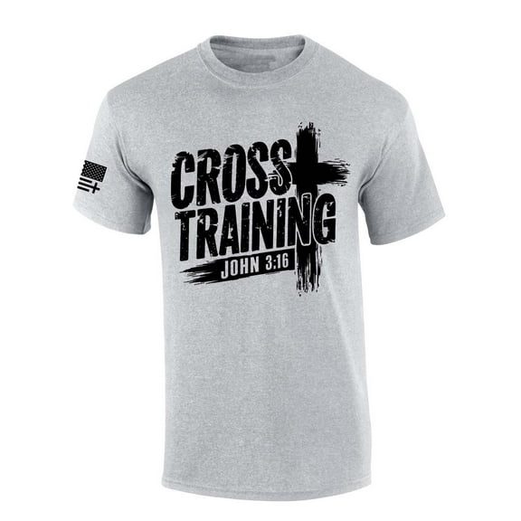 Trenz Shirt Company Mens Christian Tshirt Cross Training John 3:16 Scripture Short Sleeve T-shirt-Sports Grey-small