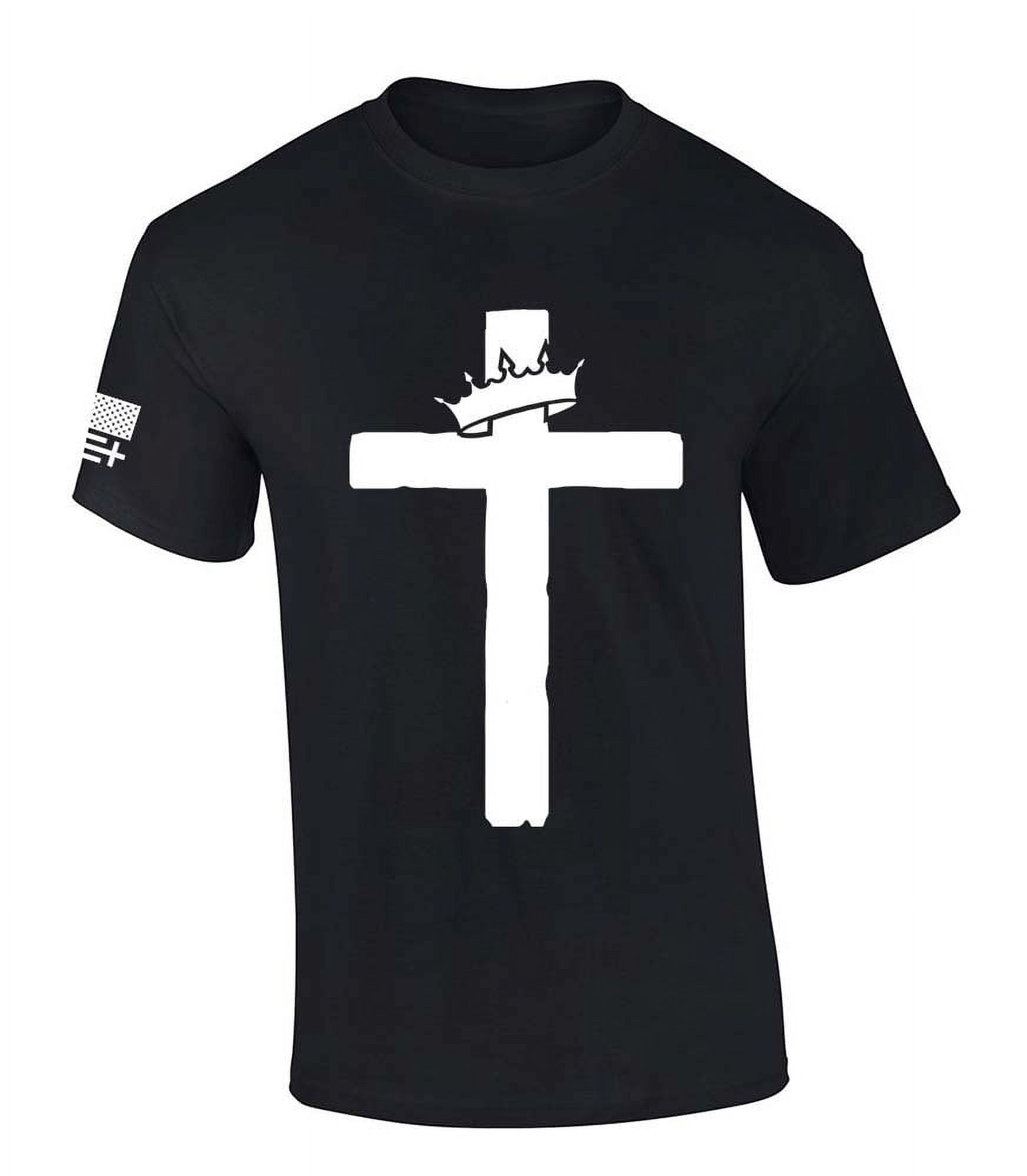Trenz Shirt Company Mens Christian Tshirt Cross With Crown Jesus