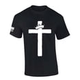thumbnail image 1 of Trenz Shirt Company Mens Christian Tshirt Cross With Crown Jesus Short Sleeve T-shirt-Black-small, 1 of 1