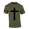 thumbnail image 1 of Trenz Shirt Company Mens Christian Tshirt Cross With Crown Jesus Short Sleeve T-shirt-Military Green-6xl, 1 of 1