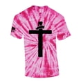 thumbnail image 1 of Trenz Shirt Company Mens Christian Tshirt Cross With Crown Jesus Short Sleeve T-shirt-Pink Tie Dye-small, 1 of 1