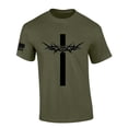 thumbnail image 1 of Trenz Shirt Company Mens Christian Tshirt Cross With Crown of Thorns Jesus Short Sleeve T-shirt-Military Green-4xl, 1 of 1