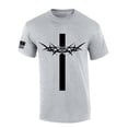 thumbnail image 1 of Trenz Shirt Company Mens Christian Tshirt Cross With Crown of Thorns Jesus Short Sleeve T-shirt-Sports Grey-xxl, 1 of 1