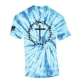 thumbnail image 1 of Trenz Shirt Company Mens Christian Tshirt Cross Within Crown of Thorns Jesus Short Sleeve T-shirt-Light Blue Tie Dye-medium, 1 of 1