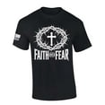 thumbnail image 1 of Trenz Shirt Company Mens Christian Tshirt Faith Over Fear Cross With Crown of Thorns Jesus Short Sleeve T-shirt-Black-medium, 1 of 1