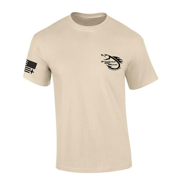 Trenz Shirt Company Mens Christian Tshirt Fisher of Men Matthew 4:19 Scripture Jesus Short Sleeve T-shirt Faith Tee-Sand-small