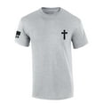 thumbnail image 1 of Trenz Shirt Company Mens Christian Tshirt Grunge Cross Crest Design Jesus Short Sleeve T-shirt Faith Tee-Sports Grey-xxl, 1 of 1