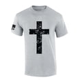 thumbnail image 1 of Trenz Shirt Company Mens Christian Tshirt Grunge Cross Faith Jesus Short Sleeve T-shirt Faith Tee-Sports Grey-xl, 1 of 1