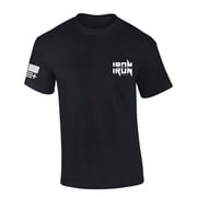 Trenz Shirt Company Mens Christian Tshirt Iron Sharpens Iron Metal Logo Crest Design Proverbs 2717 Short Sleeve T-shirt Jesus Tee-Black-l