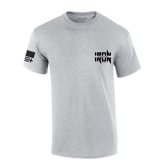Trenz Shirt Company Mens Christian Tshirt Iron Sharpens Iron Metal Logo Crest Design Proverbs 27:17 Short Sleeve T-shirt Jesus Tee-Sports Grey-medium