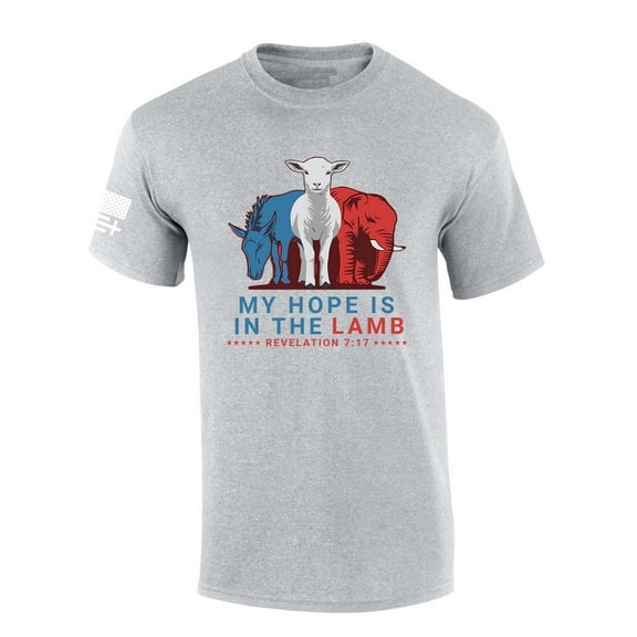 Trenz Shirt Company Mens Christian Tshirt My Hope Is In The Lamb Revelations 7:17 Short Sleeve T-shirt Graphic Tee-Sports Grey-6xl