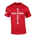 thumbnail image 1 of Trenz Shirt Company Mens Christian Tshirt Saved By Grace Cross Jesus Short Sleeve T-shirt Faith Tee-Red-small, 1 of 1