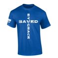 thumbnail image 1 of Trenz Shirt Company Mens Christian Tshirt Saved By Grace Cross Jesus Short Sleeve T-shirt Faith Tee-Royal-xl, 1 of 1