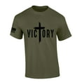 thumbnail image 1 of Trenz Shirt Company Mens Christian Victory Cross Jesus Short Sleeve T-shirt-Military Green-xxl, 1 of 1
